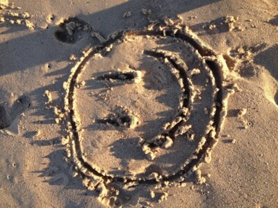 Sand happy face