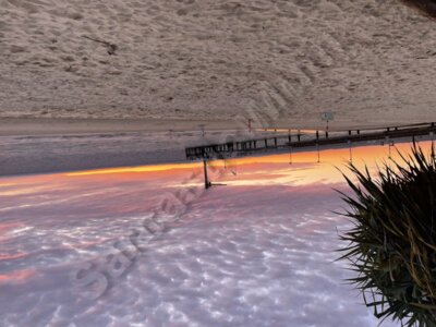 Colourful sunset on the boardwalk 