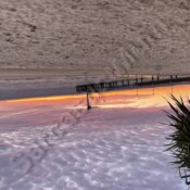 Colourful sunset on the boardwalk 