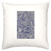 Blue doodle pillow